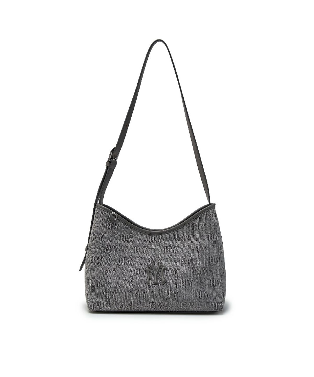 엠엘비(MLB) 클래식 모노그램 데님 엠보 버킷백 NY (L.Charcoal Grey)
