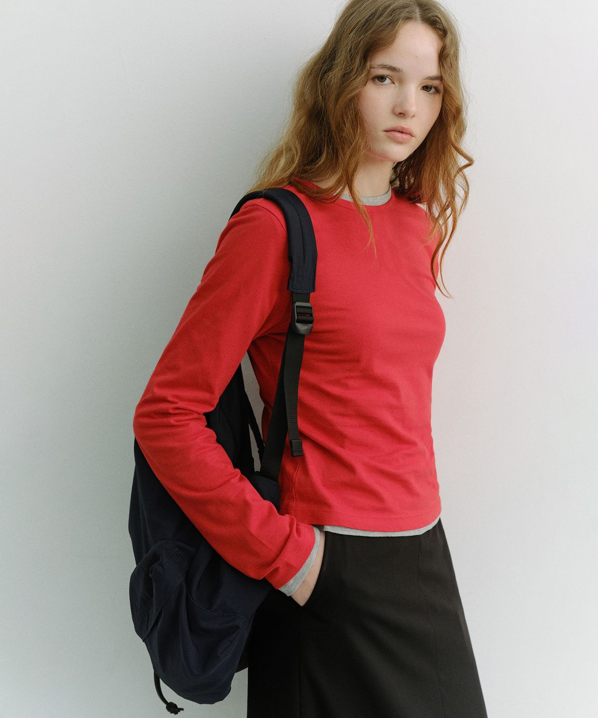 던스트(DUNST) ESSENTIAL CREW-NECK T-SHIRT_UDTS6A202_RED