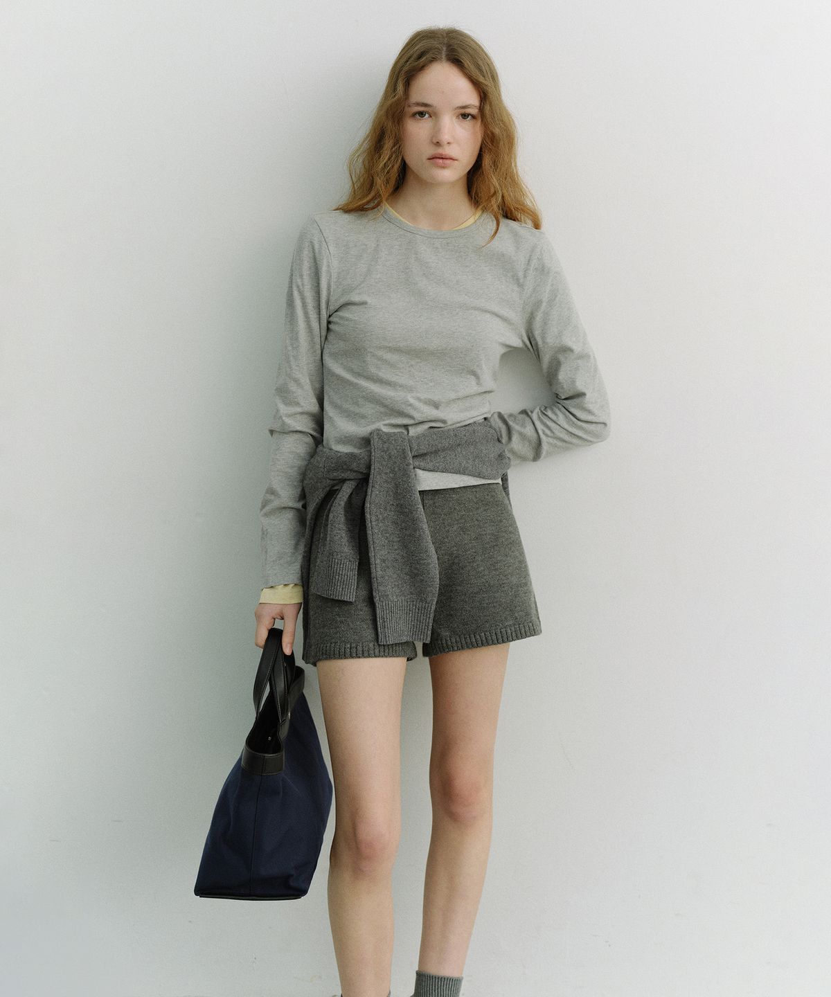 던스트(DUNST) ESSENTIAL CREW-NECK T-SHIRT_UDTS6A202_MELANGE GREY
