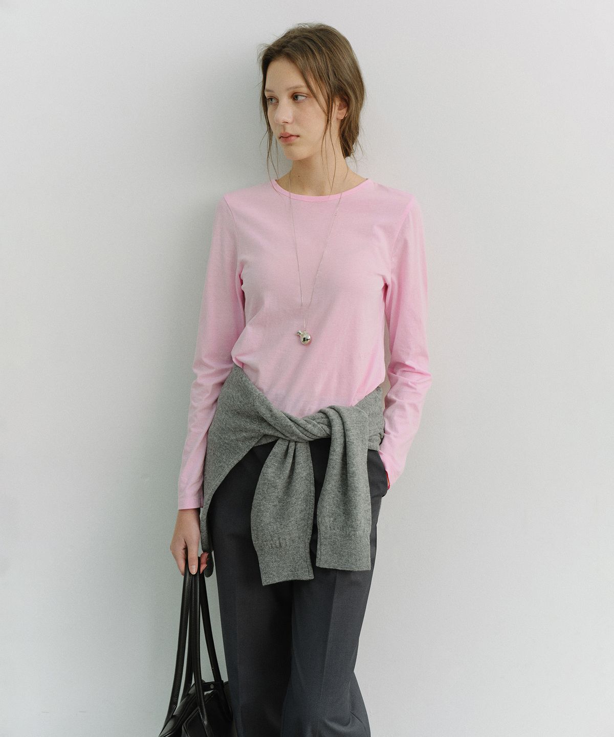 던스트(DUNST) ESSENTIAL CREW-NECK T-SHIRT_UDTS6A202_PINK