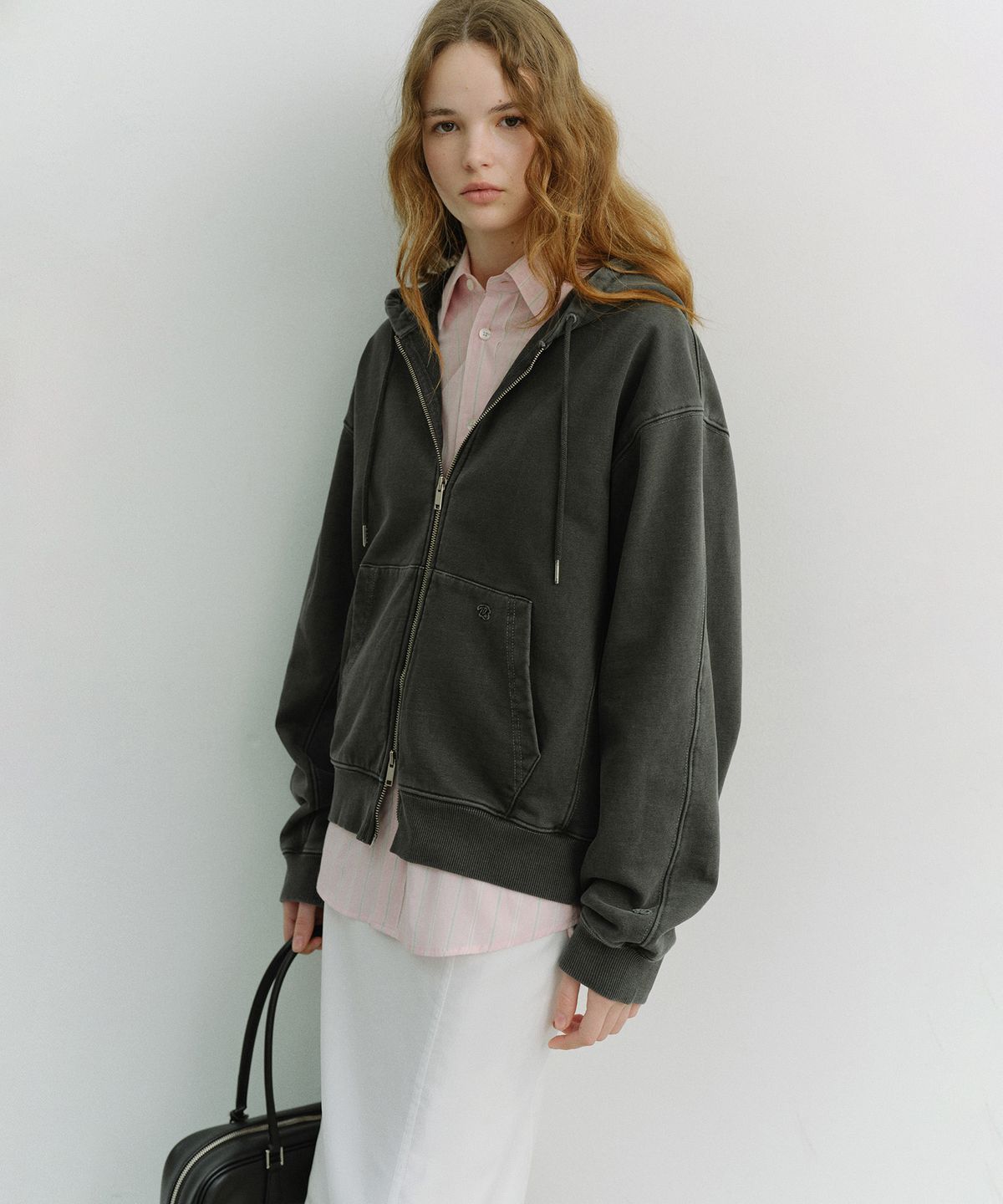 던스트(DUNST) UNISEX GARMENT DYED ZIP-UP HOODIE_UDTS6A114_BLACK
