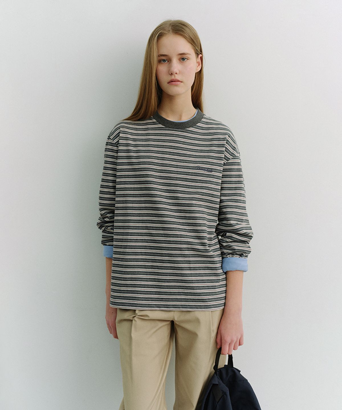 던스트(DUNST) UNISEX STRIPED T-SHIRT_UDTS6A106_GREY STRIPE