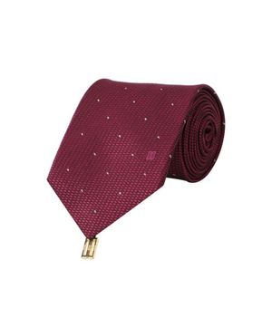 실크혼방 미니큐빅 패턴 올오버 넥타이 바이올렛