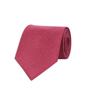 실크혼방 사선 큐빅 원포인트 솔리드 넥타이 핑크