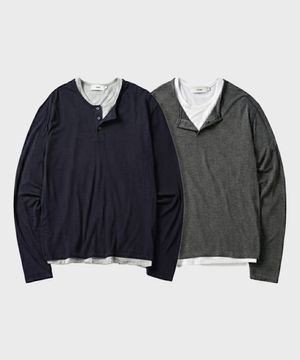 [SET] 소프트 헨리넥 레이어드 티셔츠 세트