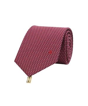 실크혼방 스테어 패턴 올오버 넥타이 바이올렛