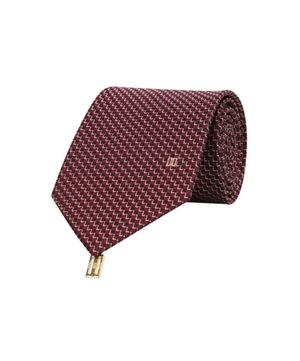 실크혼방 골든 스테어 올오버 넥타이 레드