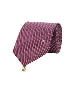 실크혼방 웨이브 패턴 올오버 넥타이 바이올렛