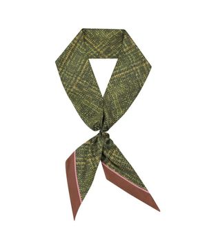 실크100 네이처 패턴 에스코트타이 스카프 그린