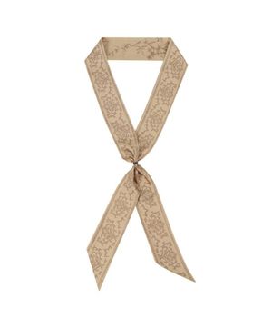 실크100 앤틱 프린팅 에스코트타이 스카프 베이지