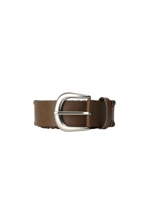 HAND STITCH WESTERN BELT IN BROWN