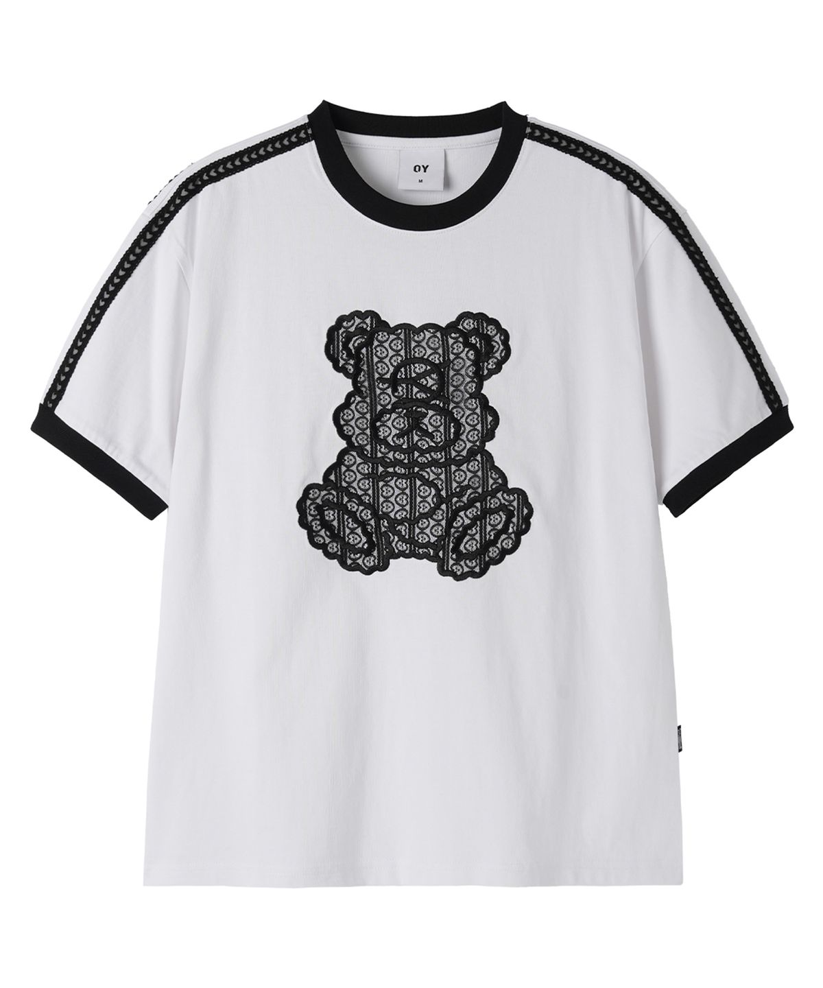 오픈야드(오와이)(OPENYARD(OY)) LACE DOLLY RINGER TEE - WHITE