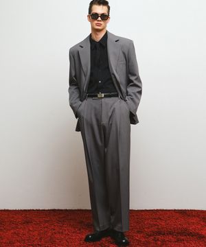 80s 클래식 원 턱 와이드 슬랙스 (그레이)