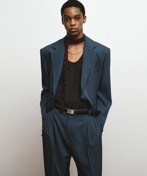 80s 클래식 싱글 테일러드 자켓 (네이비)