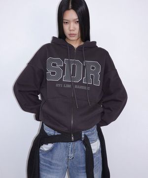 Overfit Logo Hood Zip-up_Charcoal
