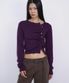 Asymmetric Knit Cardigan_Purple