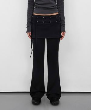 Eyelet Skirt Pants_Black