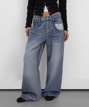 Wide Out pocket Denim Pants_Blue