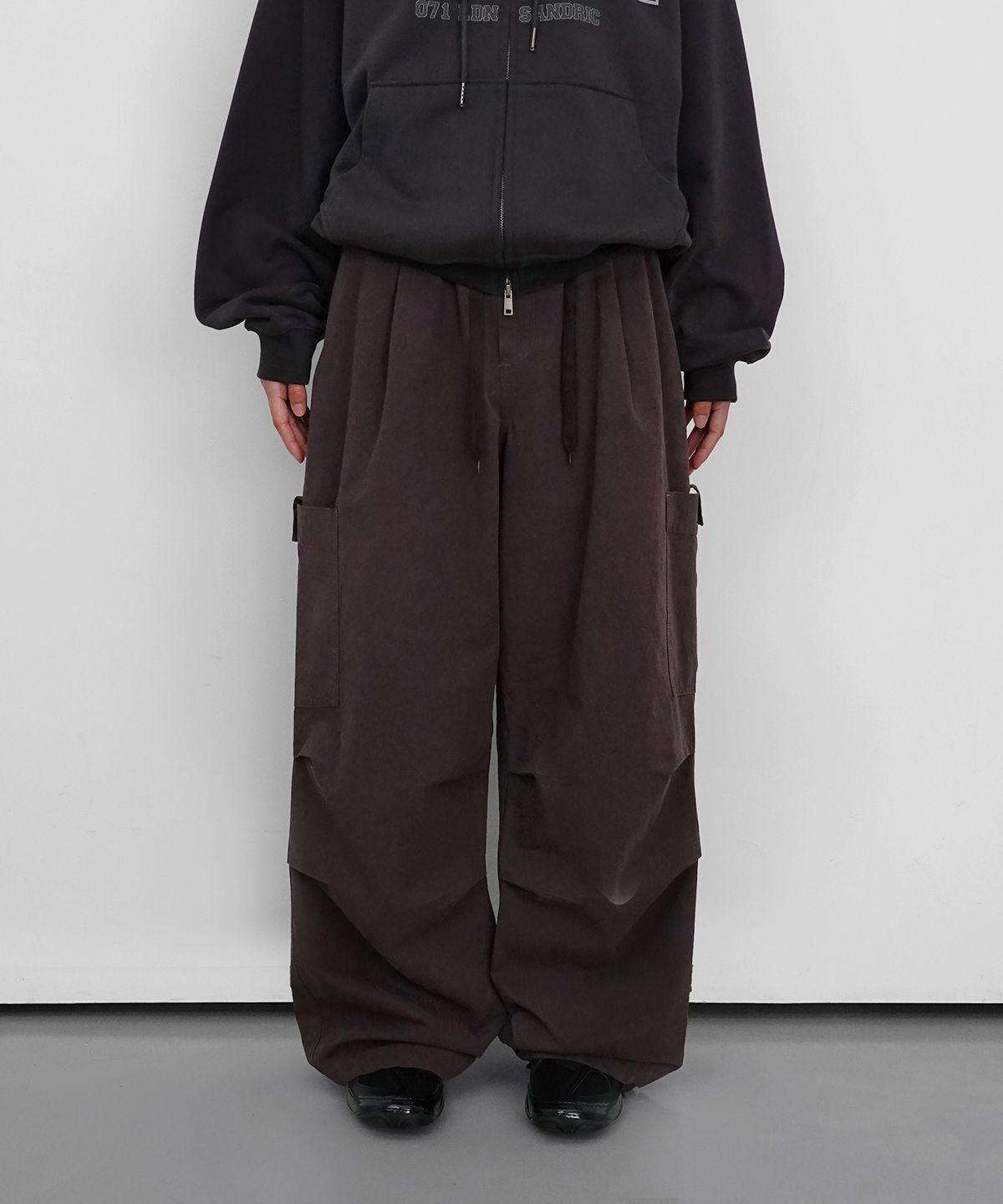 샌드릭(SANDRIC) Wide Cargo Cotton Pants_Purple