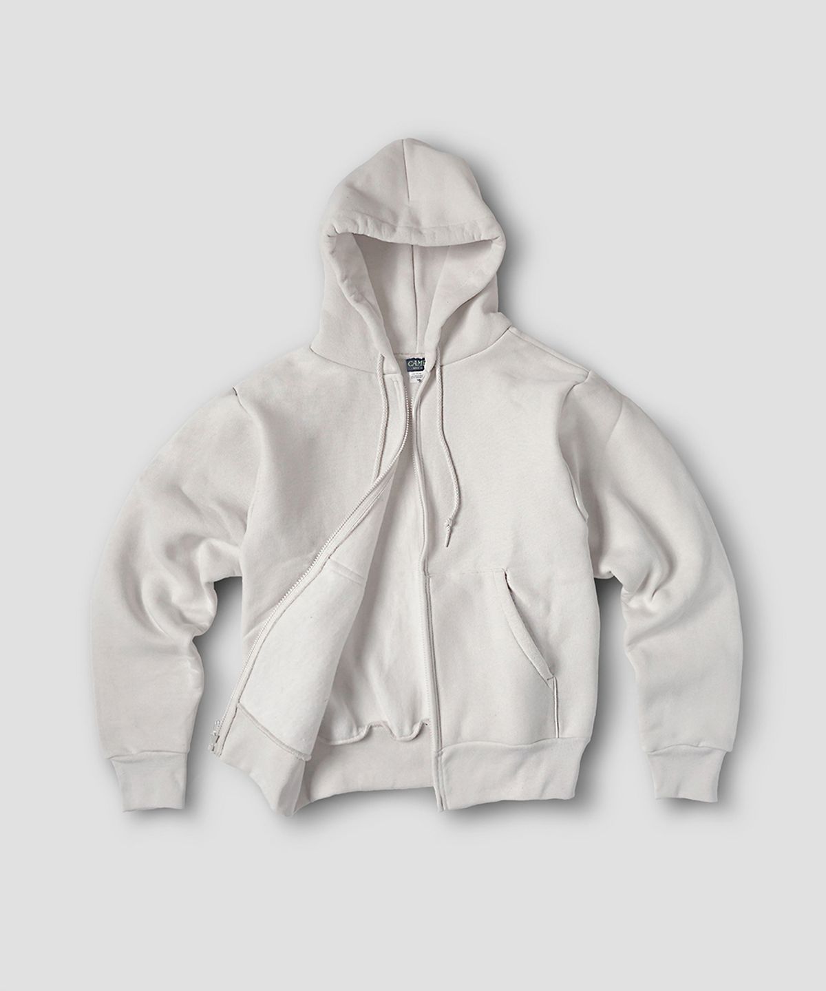 캠버 스포츠웨어(CAMBER SPORTSWEAR) 크로스니트 지퍼 후디, 화이트