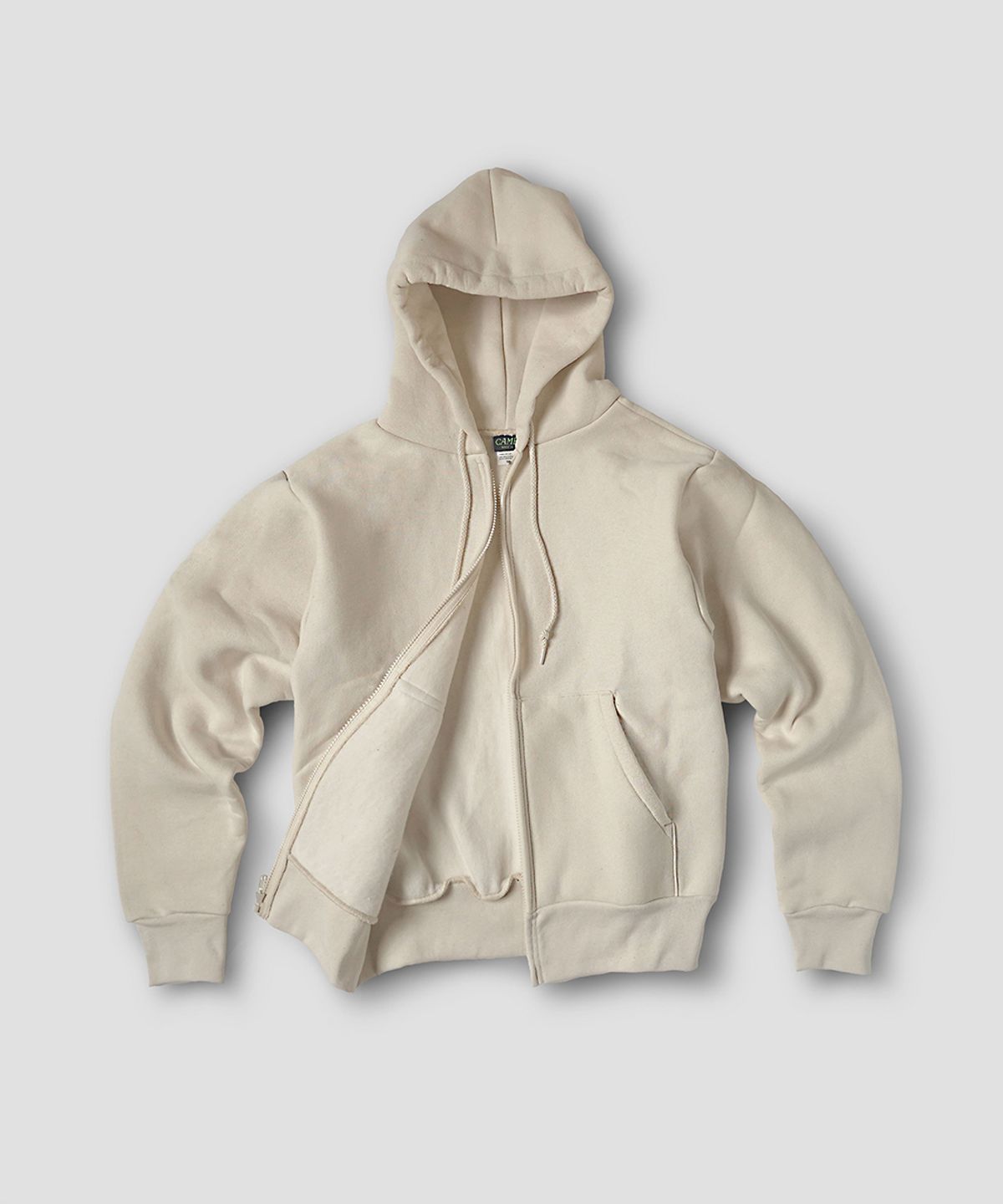 캠버 스포츠웨어(CAMBER SPORTSWEAR) 크로스니트 지퍼 후디, 내추럴