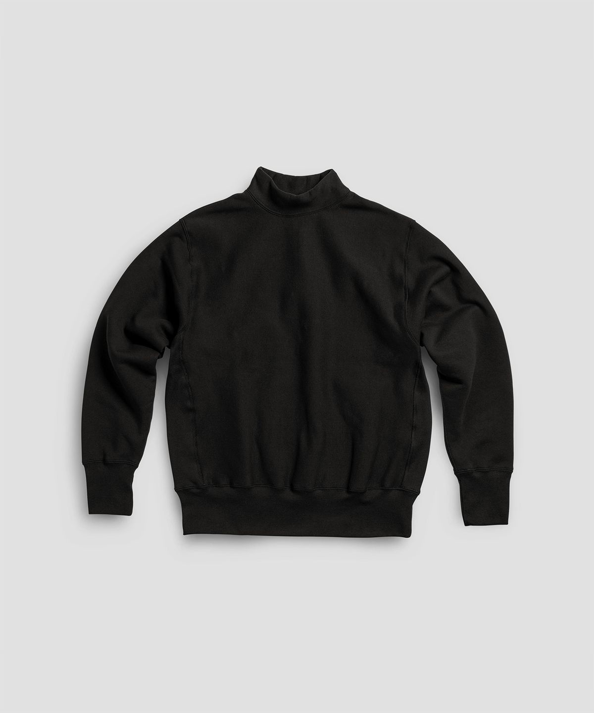 캠버 스포츠웨어(CAMBER SPORTSWEAR) 크로스니트 모크넥 스웻셔츠, 블랙