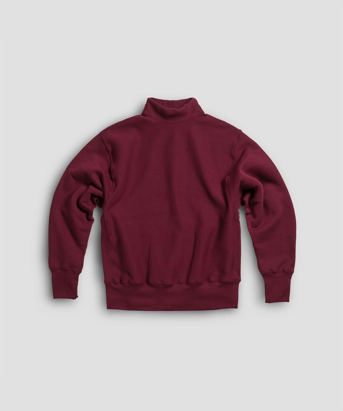 캠버 스포츠웨어(CAMBER SPORTSWEAR) 크로스니트 모크넥 스웻셔츠, 버건디