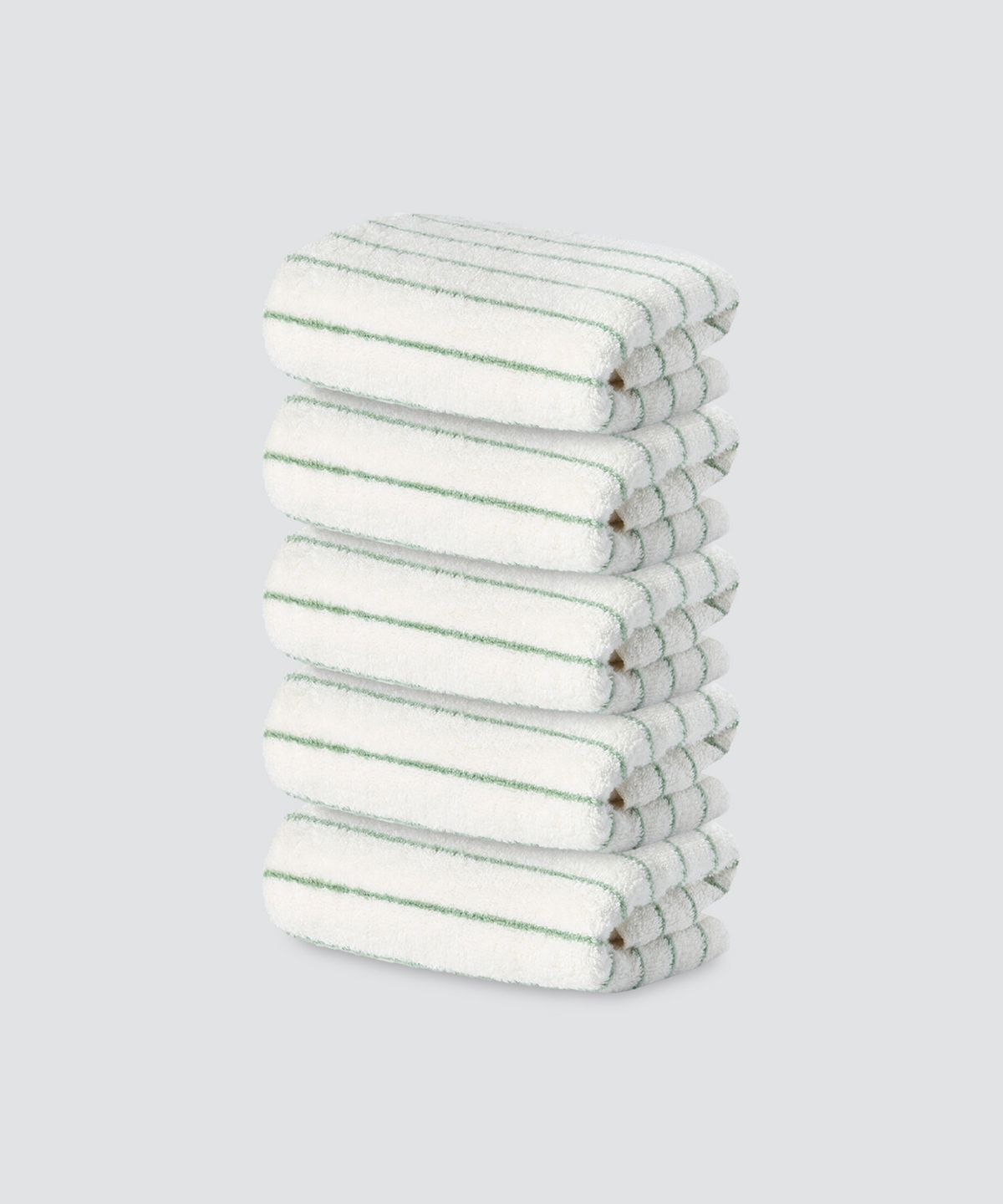 무신사 스탠다드 홈 & 프로덕트(MUSINSA STANDARD HOME & PRODUCTS) 200g 고중량 뱀부얀 호텔 수건 5팩 [그린 스트라이프]