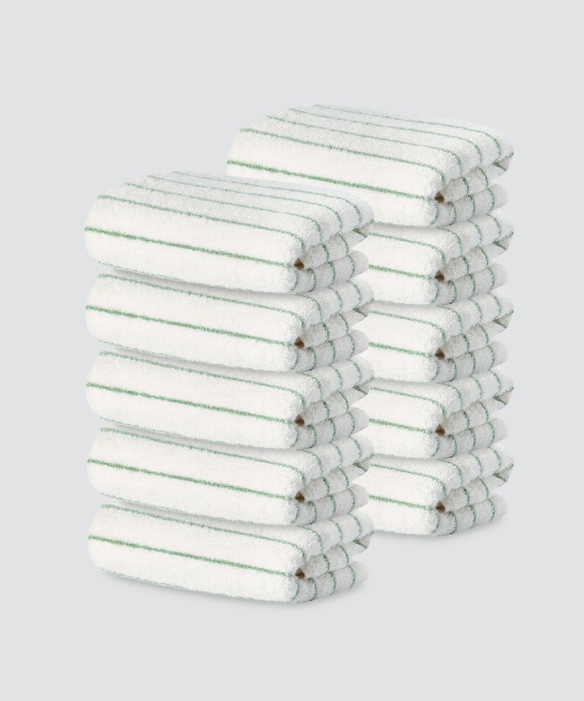 무신사 스탠다드 홈 & 프로덕트(MUSINSA STANDARD HOME & PRODUCTS) 200g 고중량 뱀부얀 호텔 수건 10팩 [그린 스트라이프]