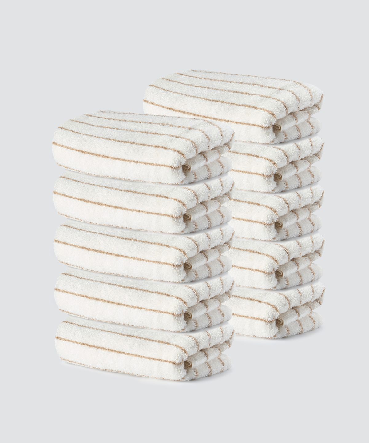 무신사 스탠다드 홈 & 프로덕트(MUSINSA STANDARD HOME & PRODUCTS) 200g 고중량 뱀부얀 호텔 수건 10팩 [브라운 스트라이프]