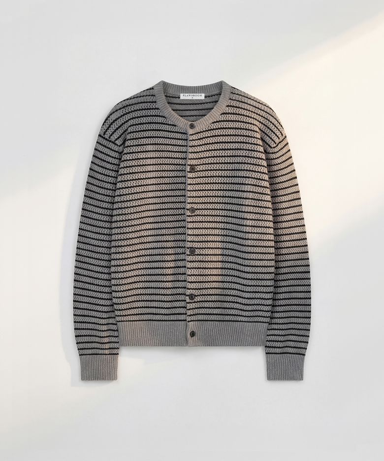 Aftersun Stripe Cardigan GREY