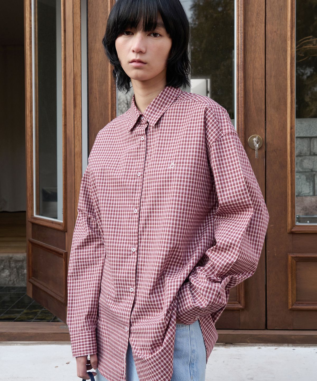 르바(LEVAR) Relaxed Classic Check Shirt - Multi Red