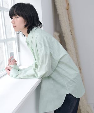 Relaxed Stripe Over-Shirt - Mint Stripe