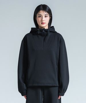 스태그 웜업 후드 아노락 블랙