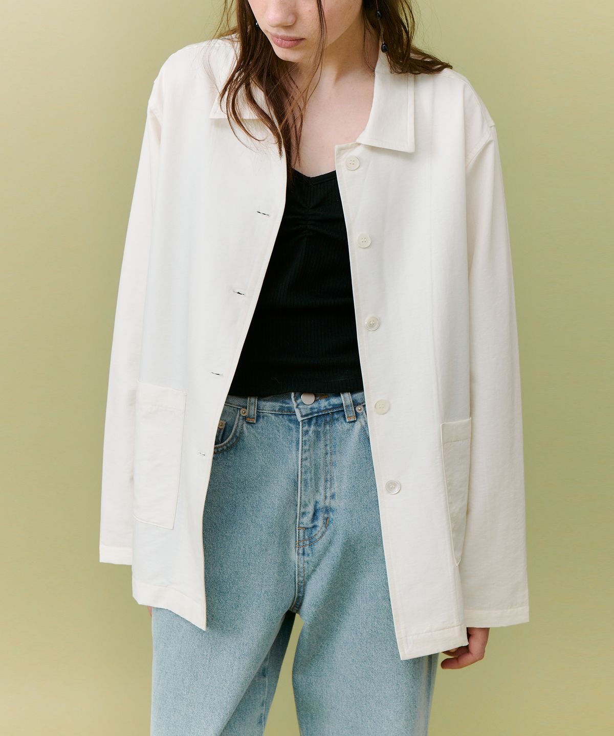더 릴(THE LILLE) Satin shirts jacket_cream