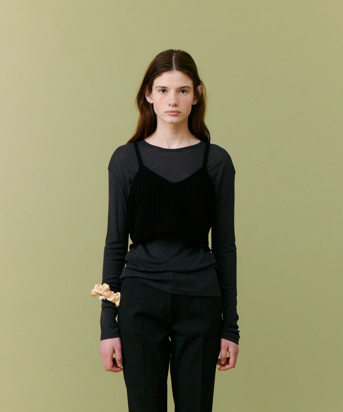 더 릴(THE LILLE) Cotton bustier knit_black