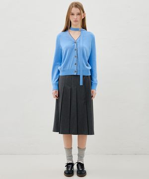 브이 배색 타이 가디건 OK6SD2560