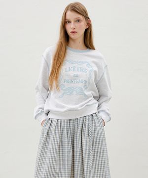 배색 컬러 자수 아트웍 스웻 티셔츠 OW6SE1670