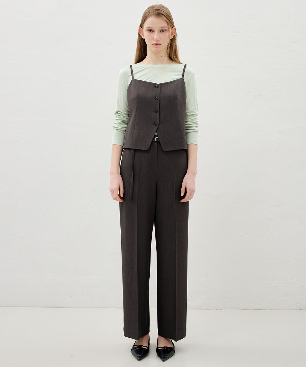 올리브 데 올리브(OLIVE DES OLIVE) 레직기 와이드 팬츠 OW6SL1510