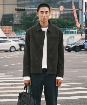 스웨이드 트러커 점퍼 브라운 (세미오버핏)_SJPXA02NSH