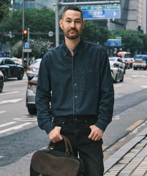 DIEMS 9.5oz Vintage Denim Shirts 다크 인디고 (이지핏)_DDSXZ12ESN