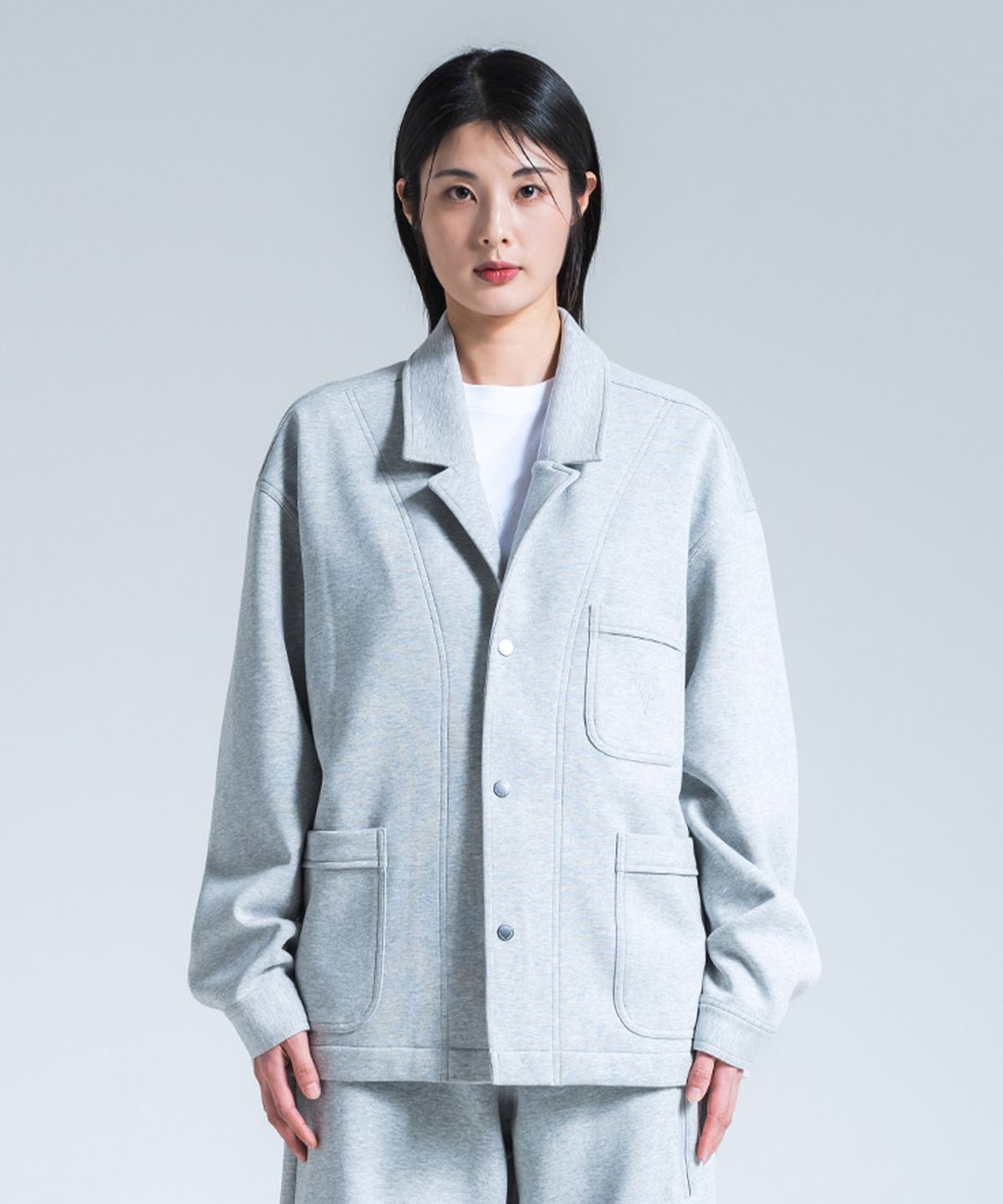 폴루션(POLLUTION) 하이브리드 스태그 자켓 그레이