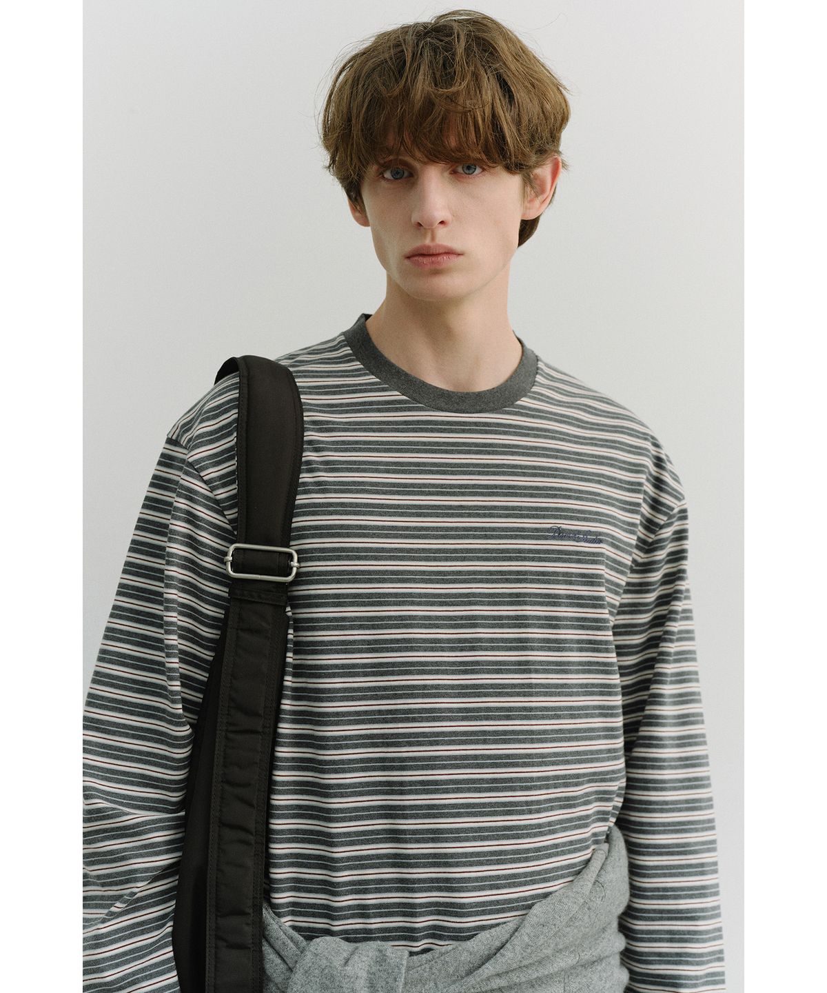던스트 포 맨(DUNST FOR MEN) STRIPED T-SHIRT_UNISEX_UDTS6A106_GREY STRIPE