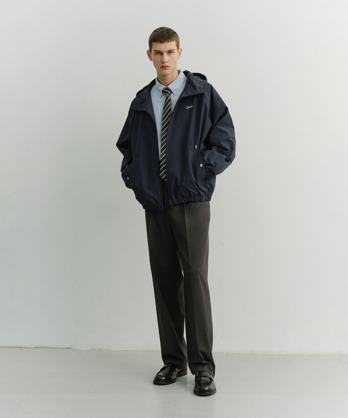 던스트 포 맨(DUNST FOR MEN) LOGO WINDBREAKER_UNISEX_UDJU6A113_NAVY