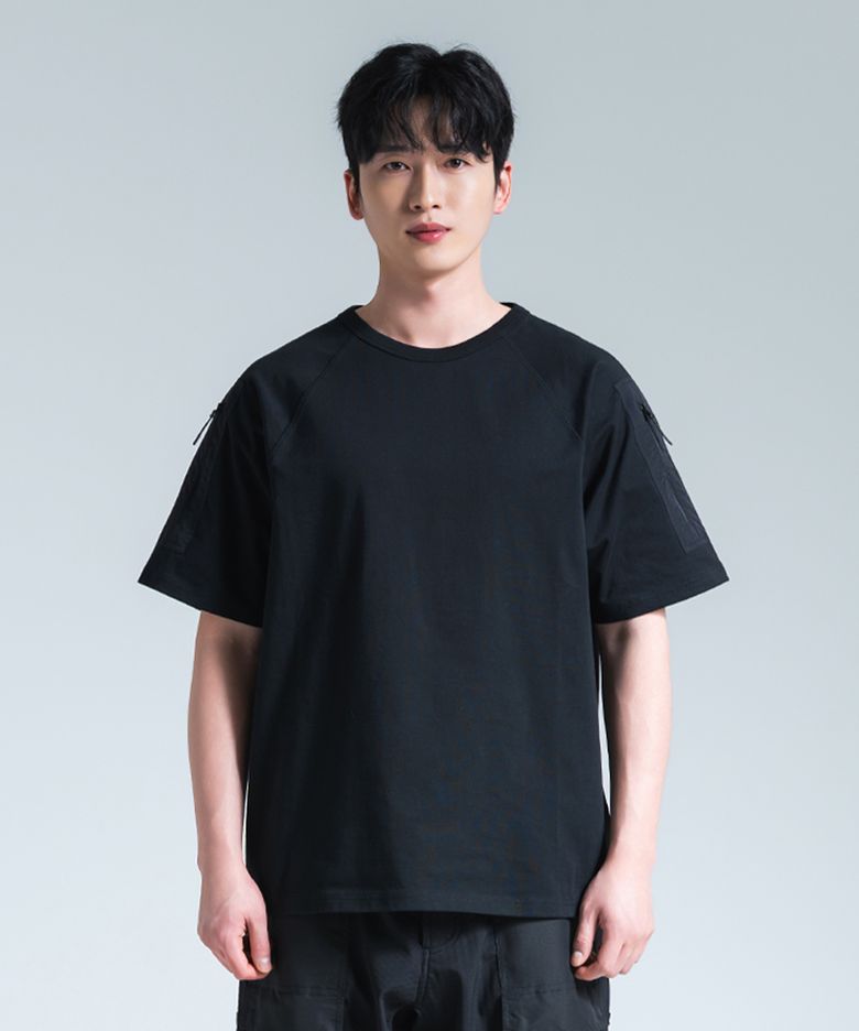 에어로쿨 슬리브포켓 티셔츠 블랙
