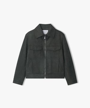 [26SS] LMS22704 차콜 페이크 스웨이드 트러커 점퍼