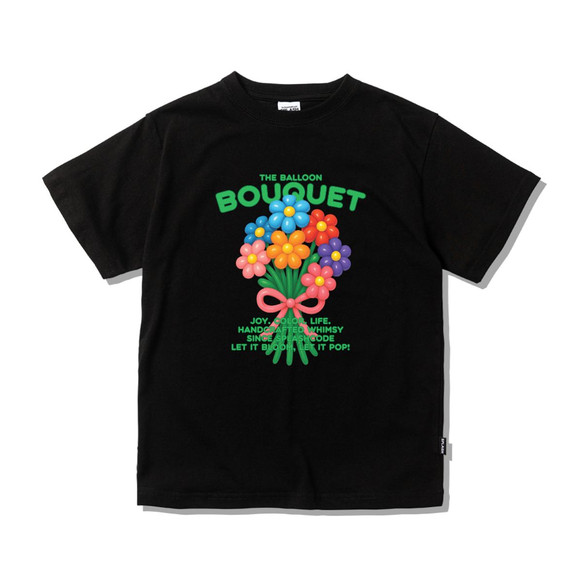 스플래시코드 키즈(SPLASHCODE KIDS) 키즈 반팔 티셔츠 블랙 - 벌룬 부케(Ballon Bouquet)