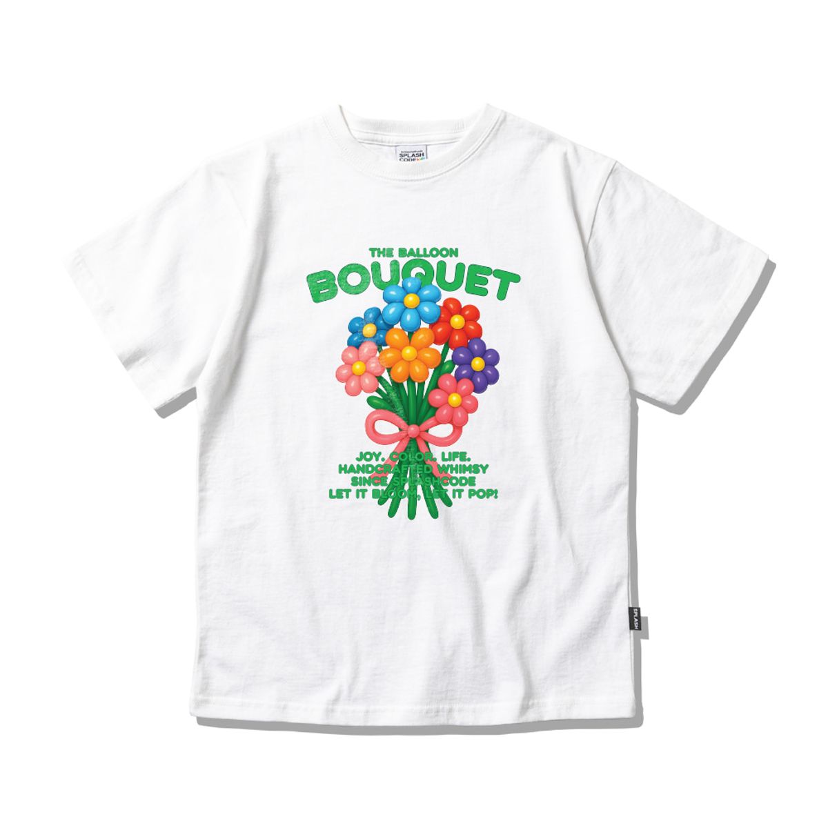 스플래시코드 키즈(SPLASHCODE KIDS) 키즈 반팔 티셔츠 화이트 - 벌룬 부케(Ballon Bouquet)