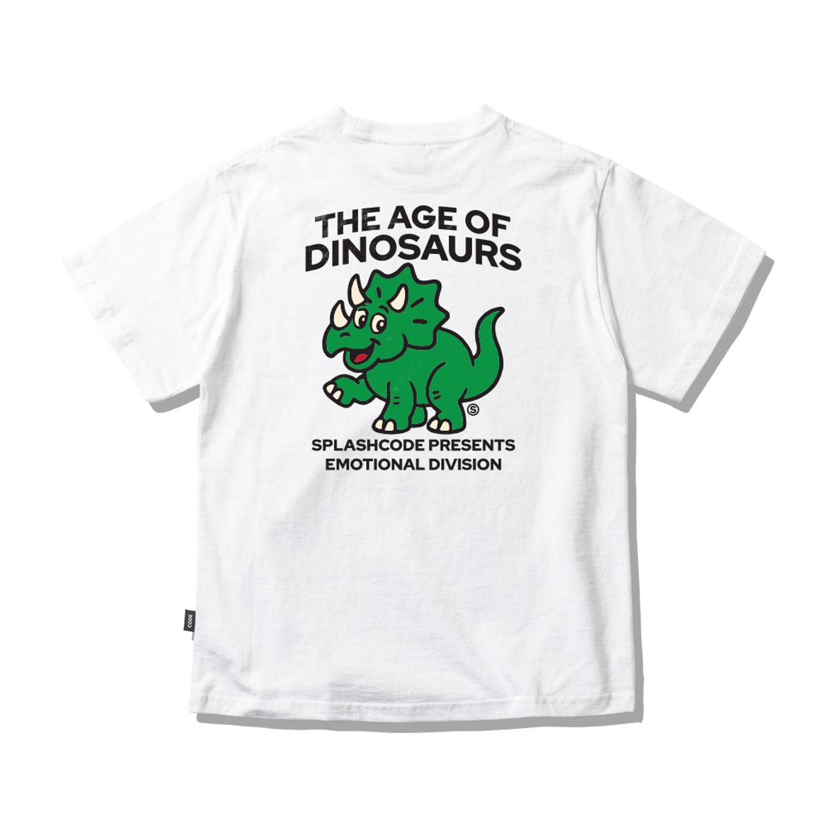 스플래시코드 키즈(SPLASHCODE KIDS) 키즈 반팔 티셔츠 화이트 - 트리케라톱스(Triceratops)