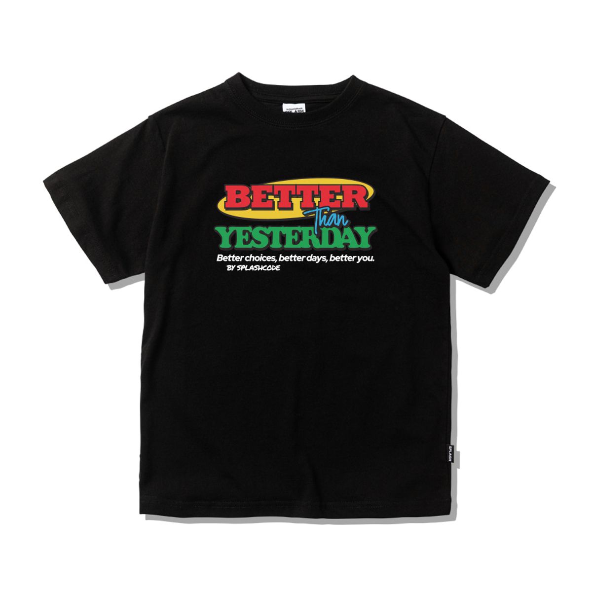 스플래시코드 키즈(SPLASHCODE KIDS) 키즈 반팔 티셔츠 블랙 - 베러 댄 예스터데이(Better Than Yesterday)